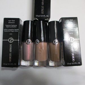 Lot of 3 Armani Beauty Eye Tint Liquid Eyeshadow 8S Rose 18M Beige and 30M Cedar